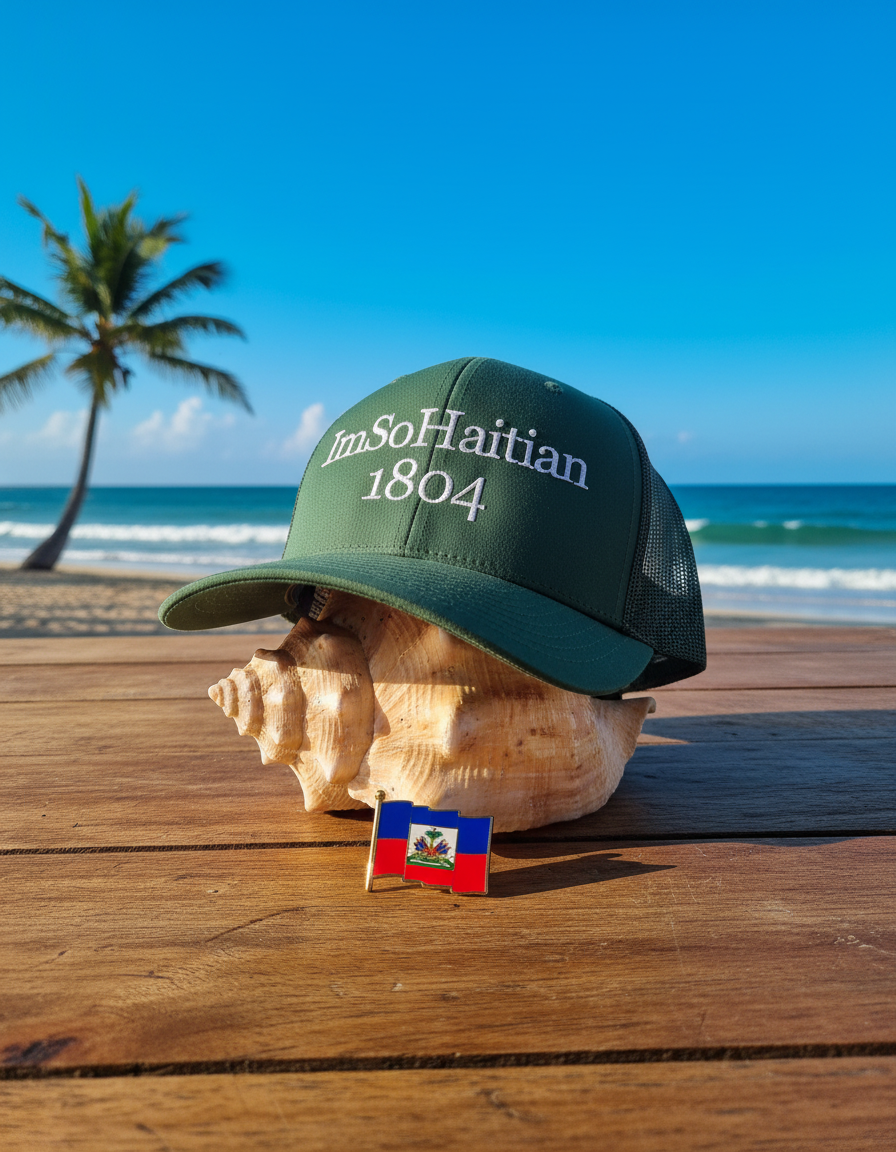 Green Epice "ImSoHaitian" Hat-SILVER Embroidery