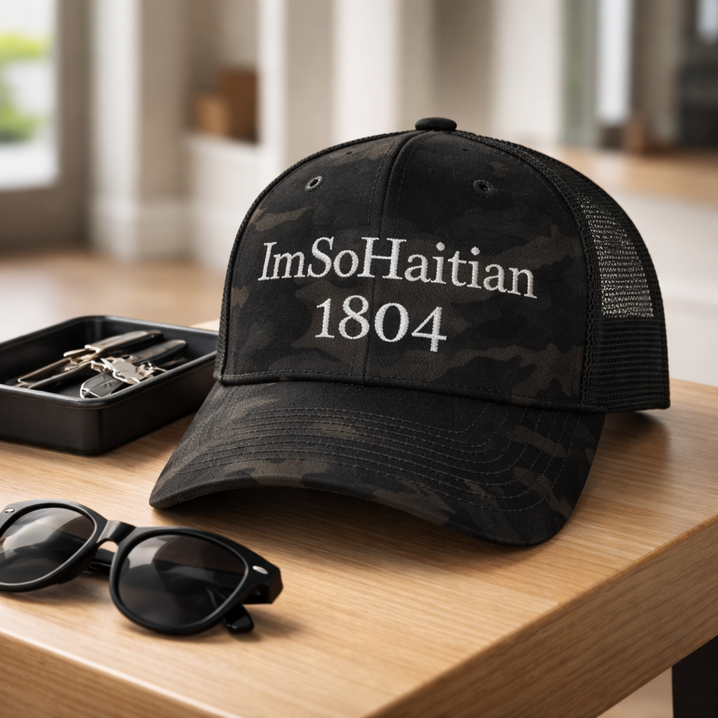 Raje Noir "ImSoHaitian" Hat-SILVER embroidery