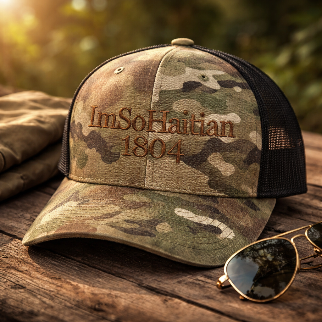 Light Jardin "ImSoHaitian" Hat-BROWN Embroidery