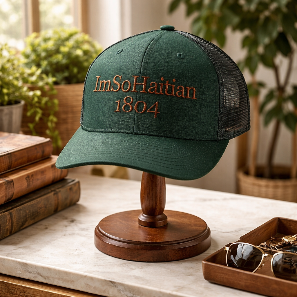 Green Epice "ImSoHaitian" Hat-BROWN Embroidery