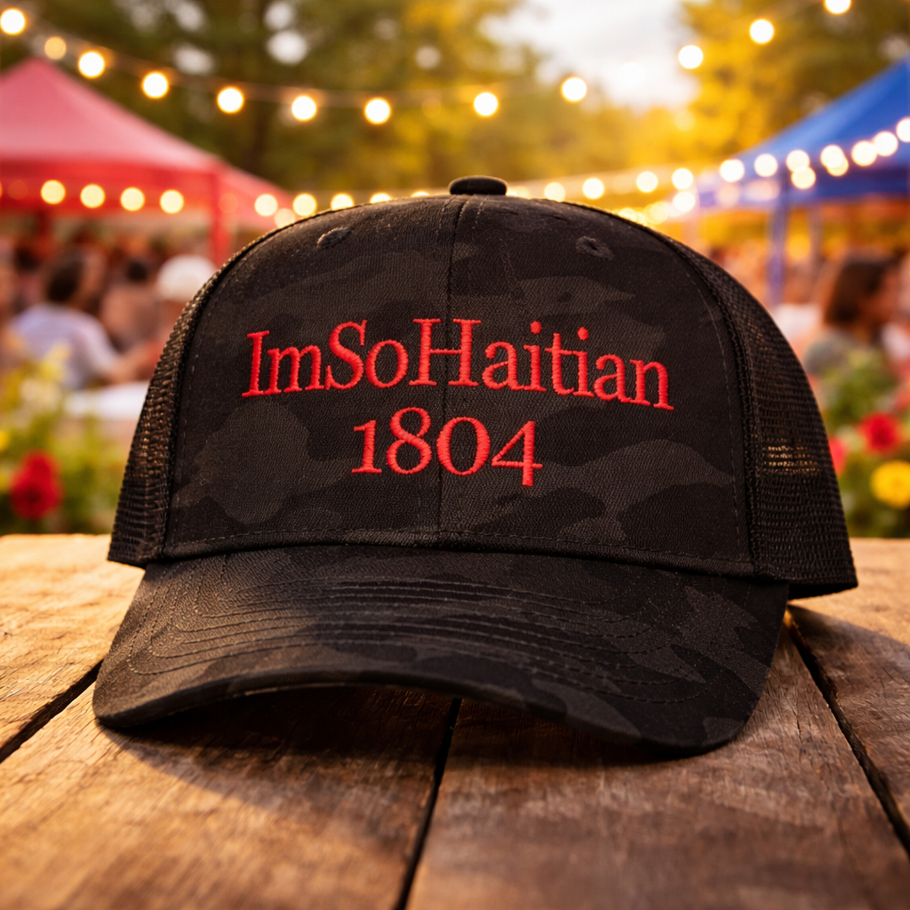Reje Noir "ImSoHaitian" Hat-RED embroidery