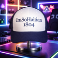 Ble fonse et Blanc "ImSoHaitian" Hat-NAVY BLUE embroidery