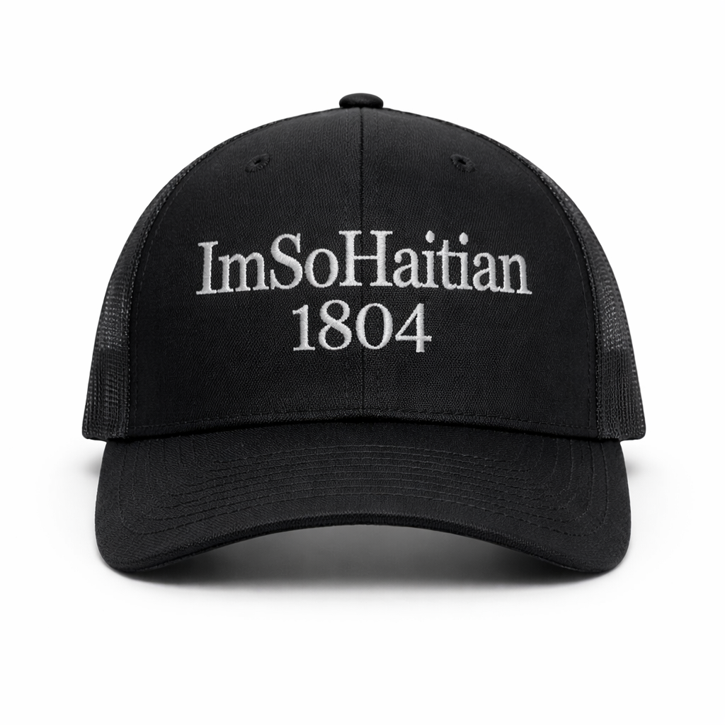 Hot Charbon "ImSoHaitian" Hat- SILVER embroidery