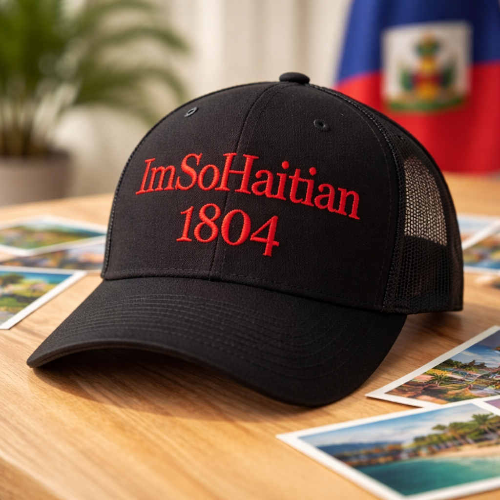 Hot Charbon "ImSoHaitian" Hat-RED embroidery