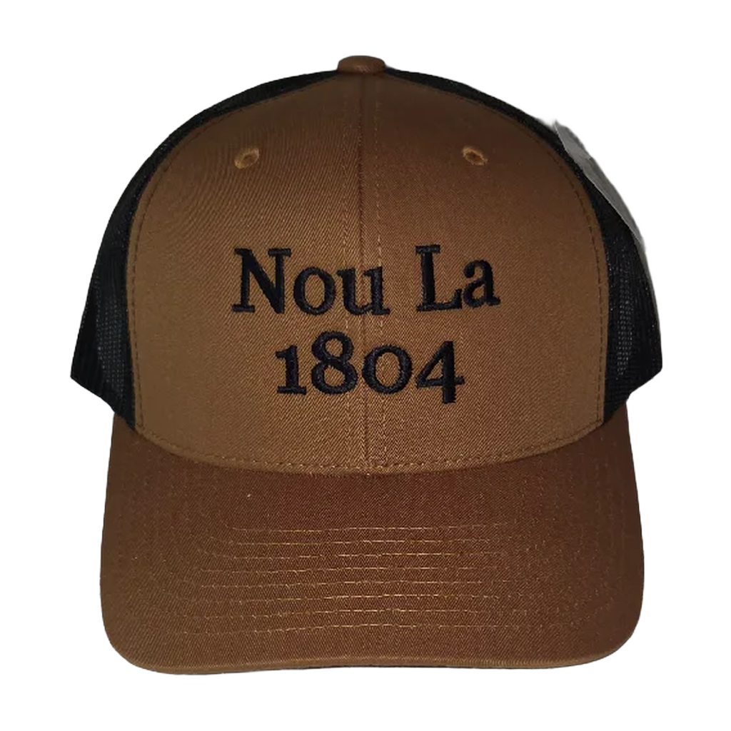 Caramel Dous "Nou La" Hat- Black Embroidery