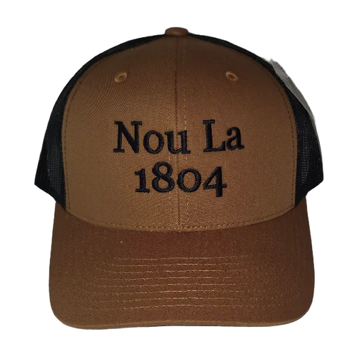 Caramel Dous "Nou La" Hat- Black Embroidery