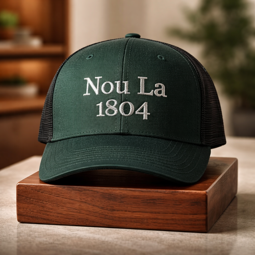 Green Epice "Nou La" Hat- SILVER Embroidery