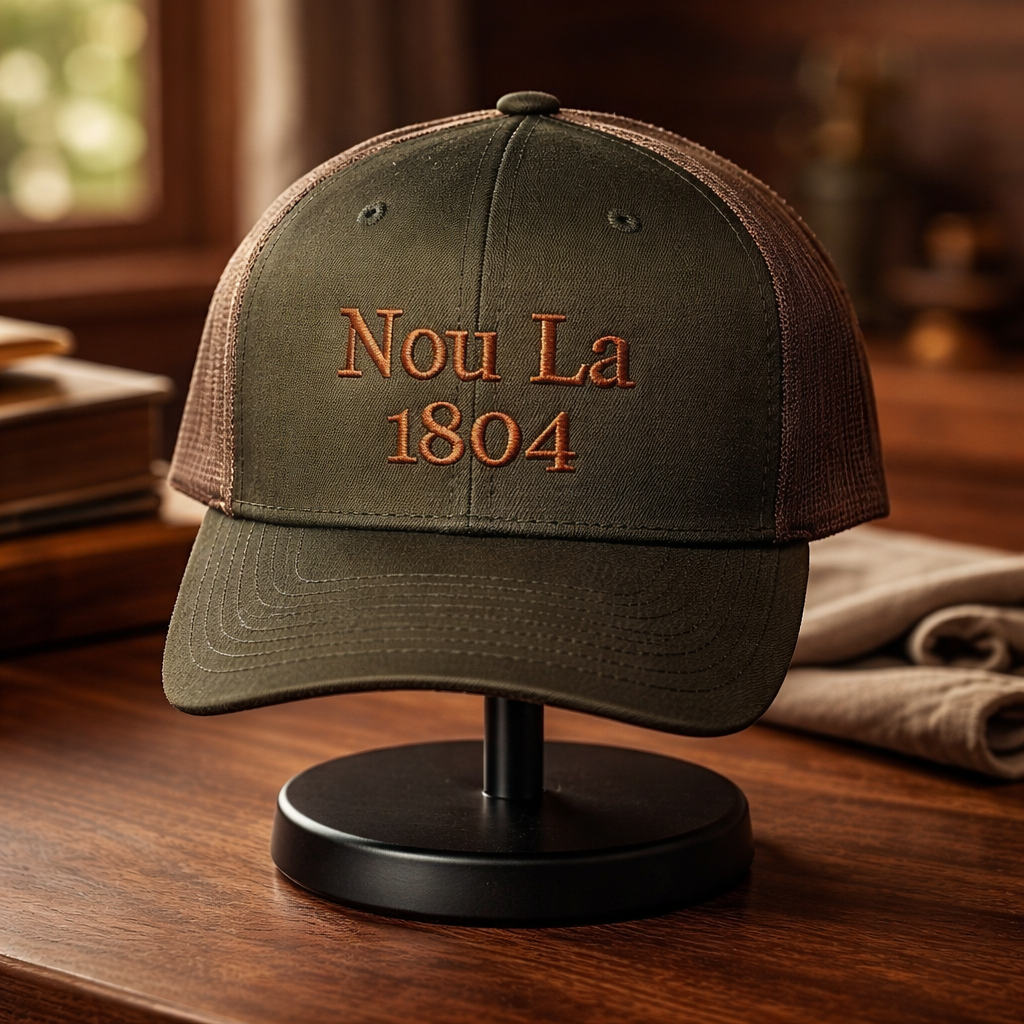 Legume Gou "Nou La" Hat- BROWN Embroidery