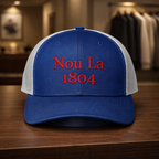 L'union Ayiti "Nou La" Hat- Red Embroidery