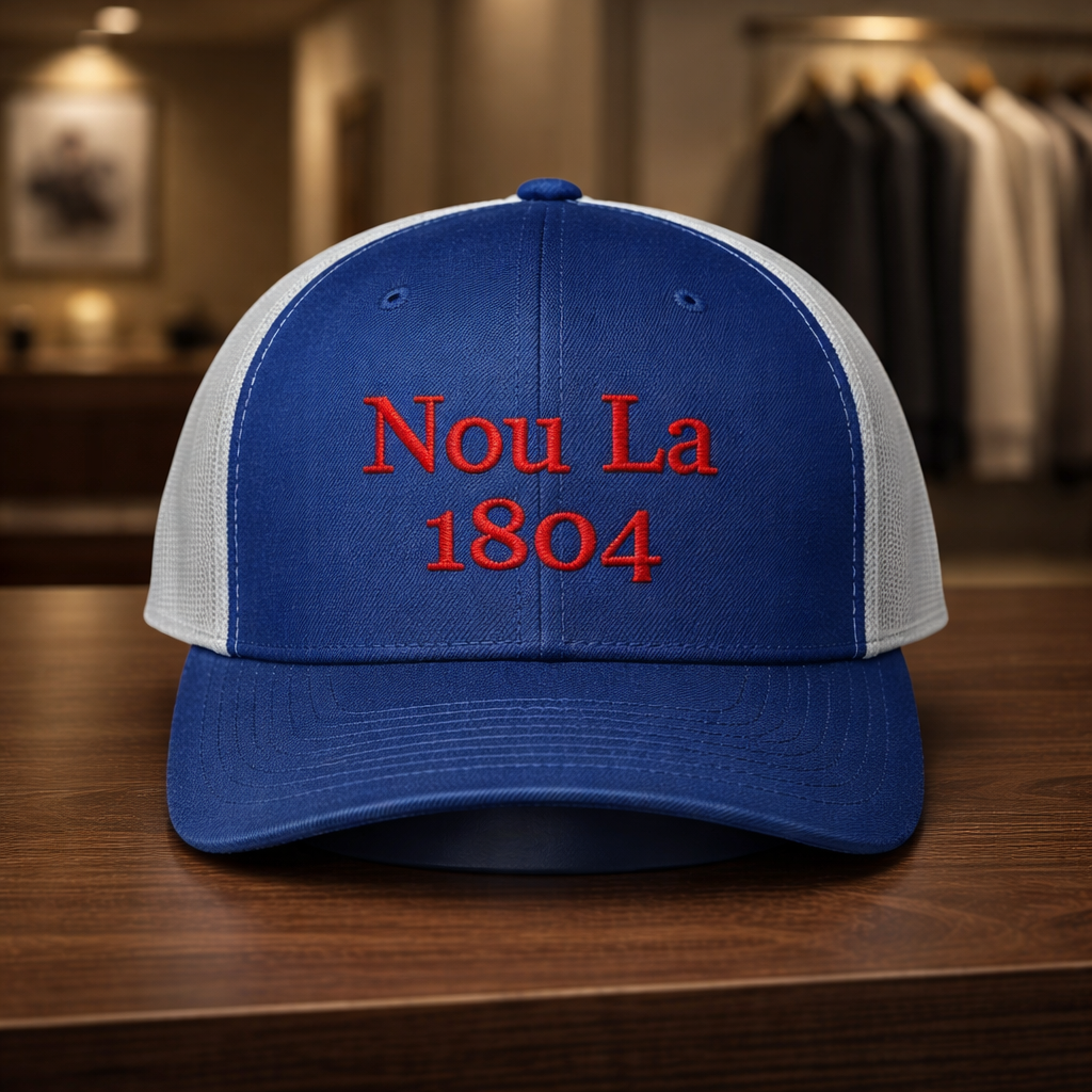 L'union Ayiti "Nou La" Hat- Red Embroidery