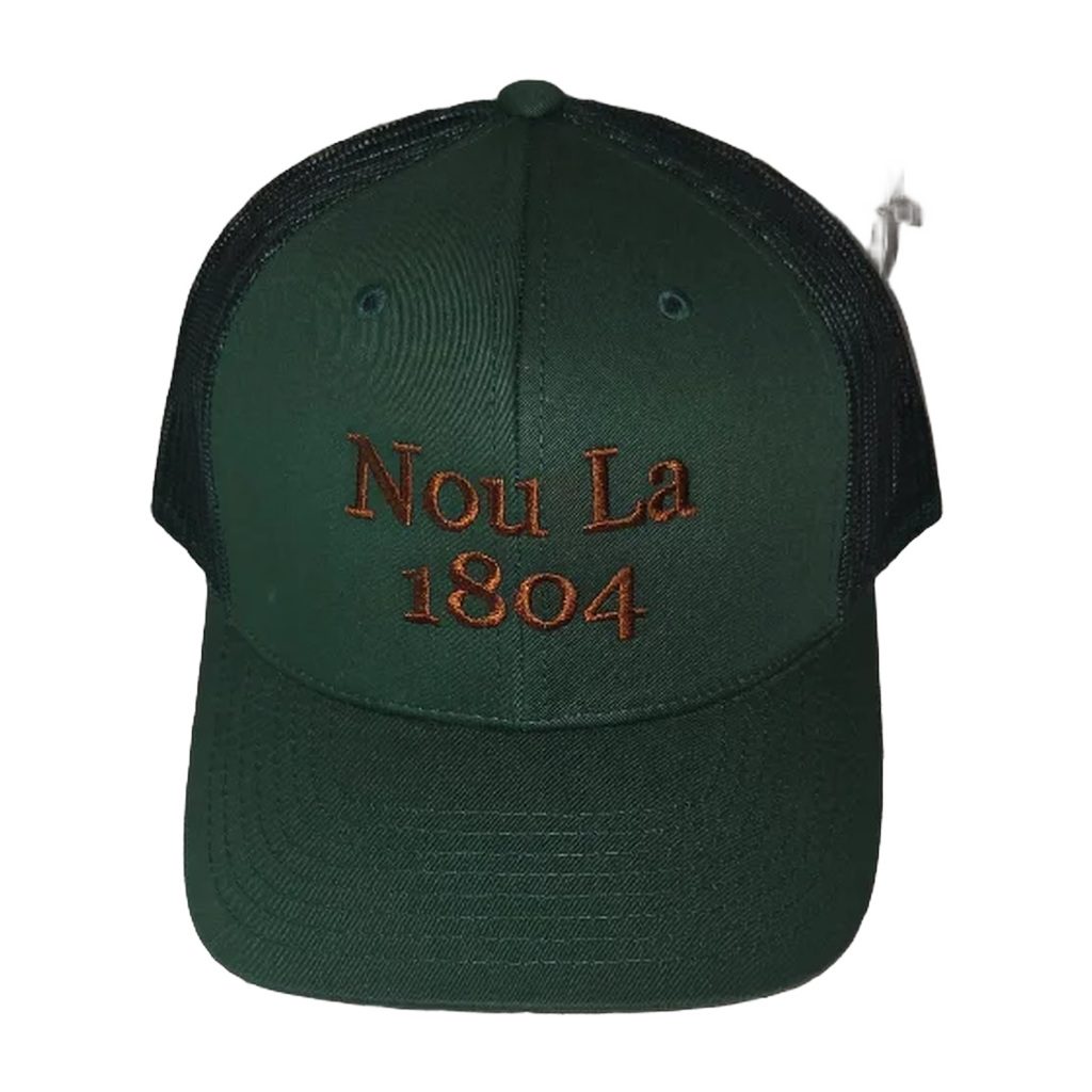 Green Epice "Nou La" Hat- BROWN Embroidery