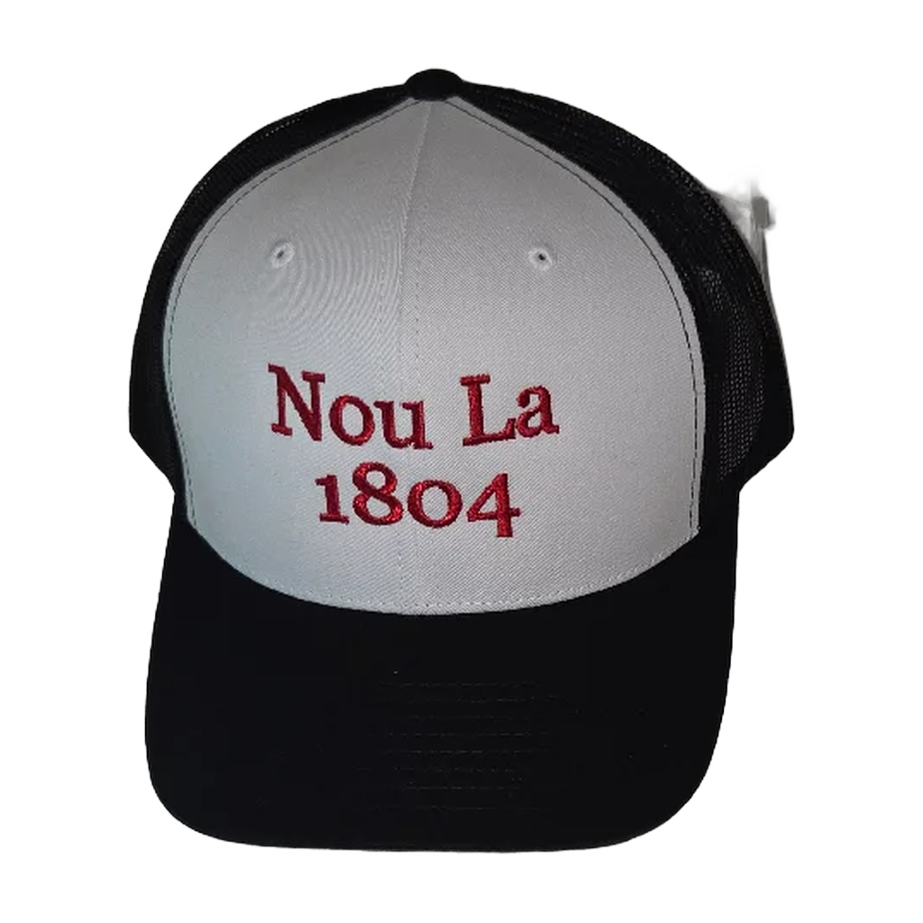 Noir et Blanc "Nou La" Hat- RED Embroidery