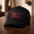 Hot Charbon "Nou La" Hat- RED Embroidery