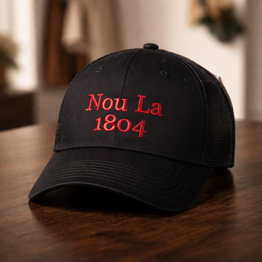 Hot Charbon "Nou La" Hat- RED Embroidery