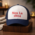 Ble fonse et Blanc "Nou La" Hat- RED Embroidery