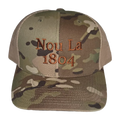 Light Jardin & Beige "Nou La" Hat- BROWN Embroidery