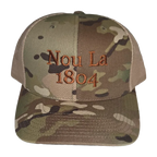 Light Jardin & Beige "Nou La" Hat- BROWN Embroidery