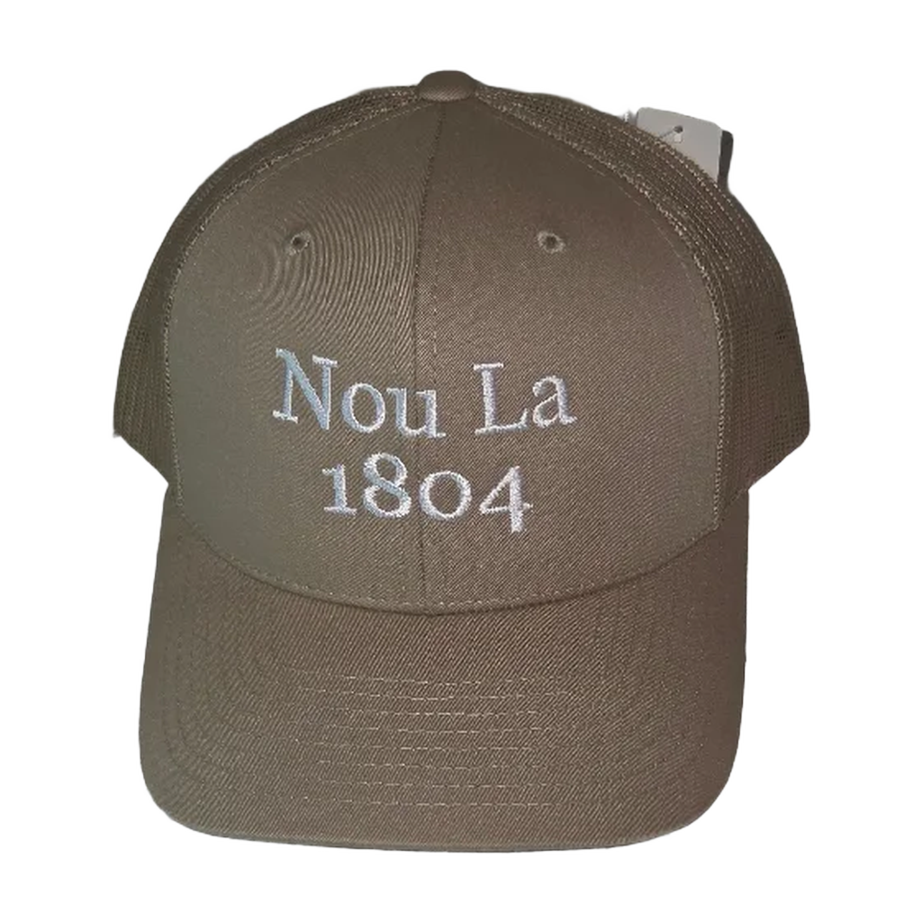 Tres Beige "Nou La" Hat-WHITE Embroidery