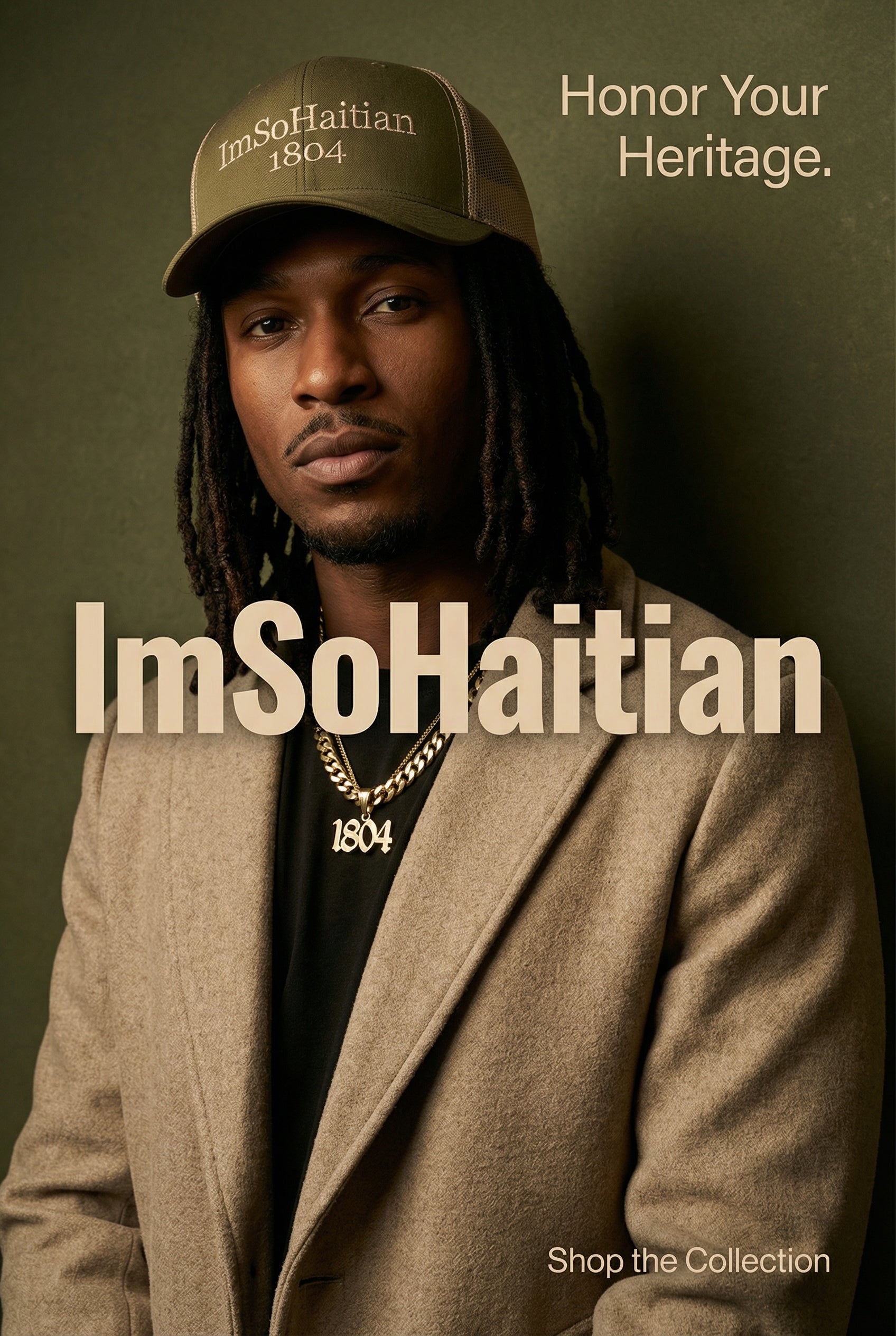 Legume Gou "ImSoHaitian" Hat-BEIGE Embroidery
