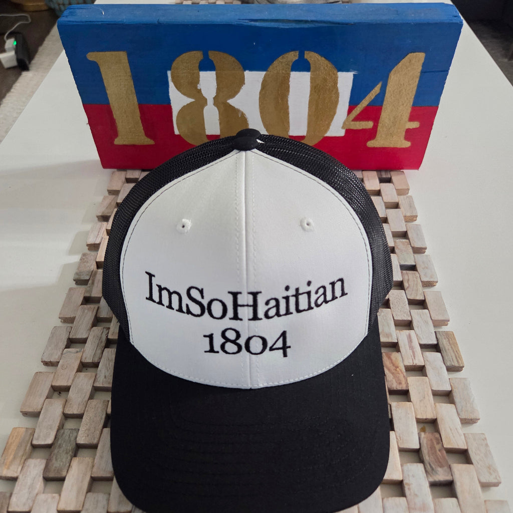 Noir et Blanc "ImSoHaitian" Hat-BLACK Embroidery