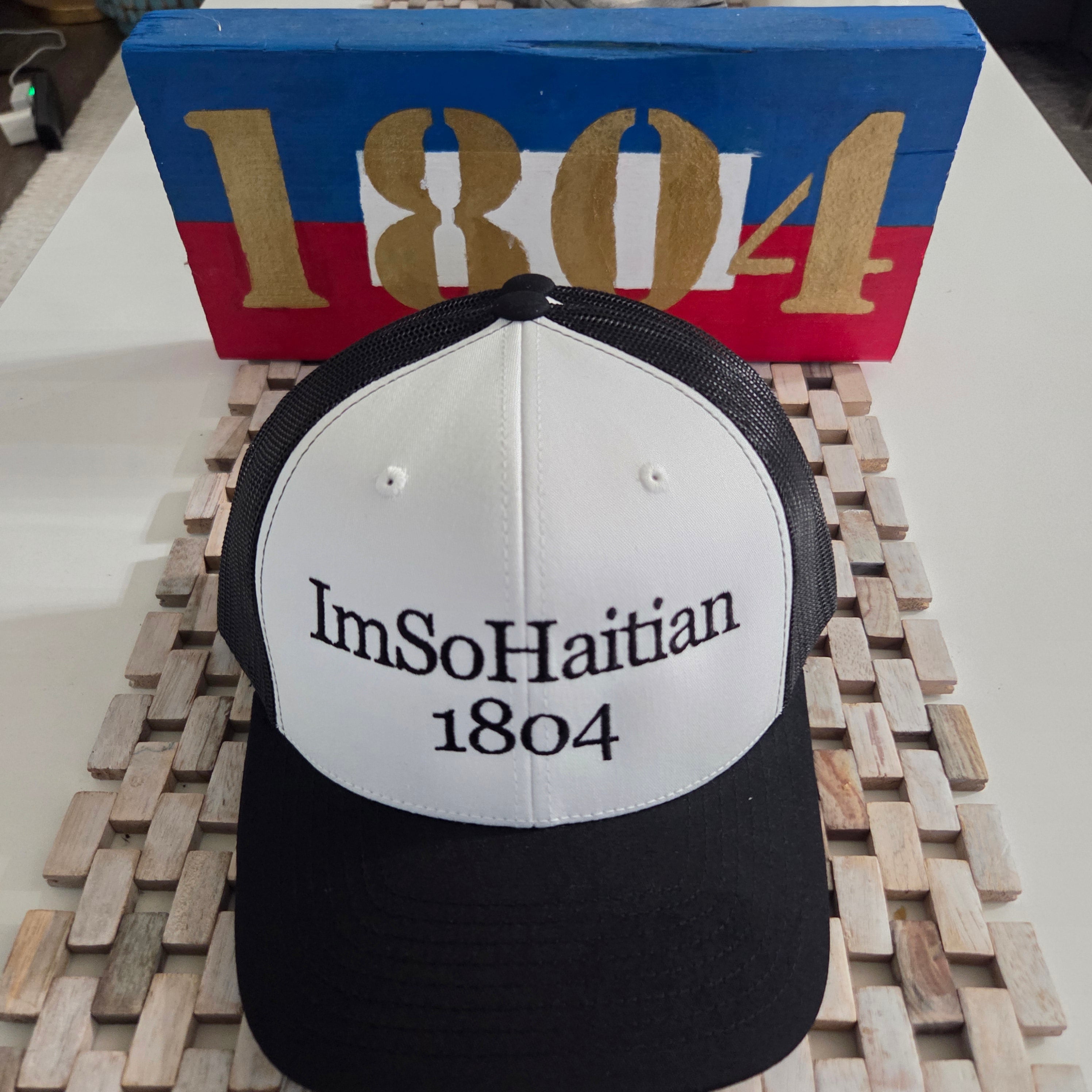 Noir et Blanc "ImSoHaitian" Hat-BLACK Embroidery