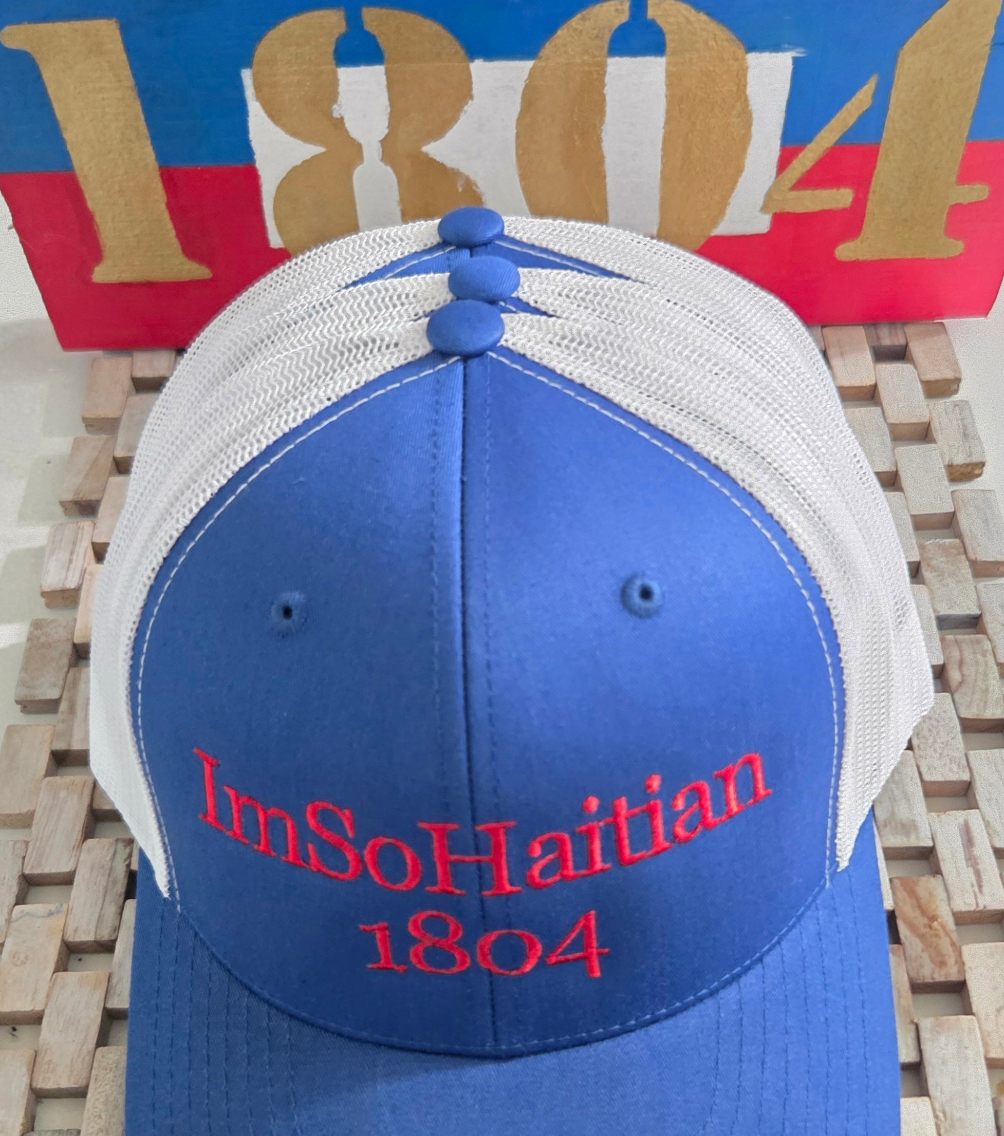 L'union Ayiti "ImSoHaitian" Hat- Red Embroidery