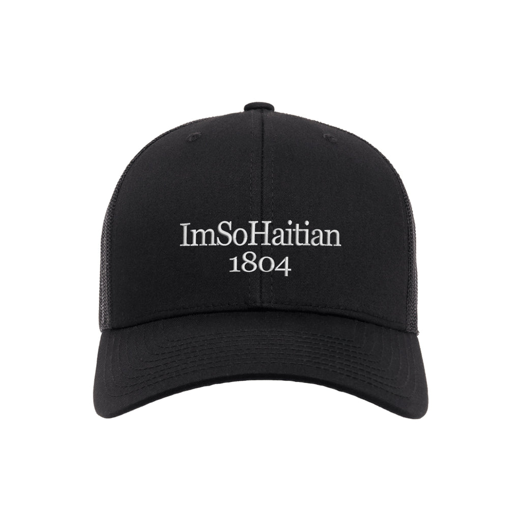 Hot Charbon "ImSoHaitian" Hat-White embroidery