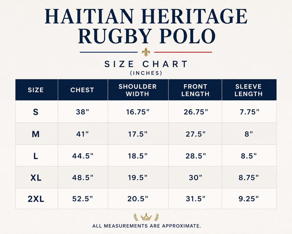 Muted Haitian Heritage Rugby Polo | Nou La Heavyweight French Terry Stripe Shirt