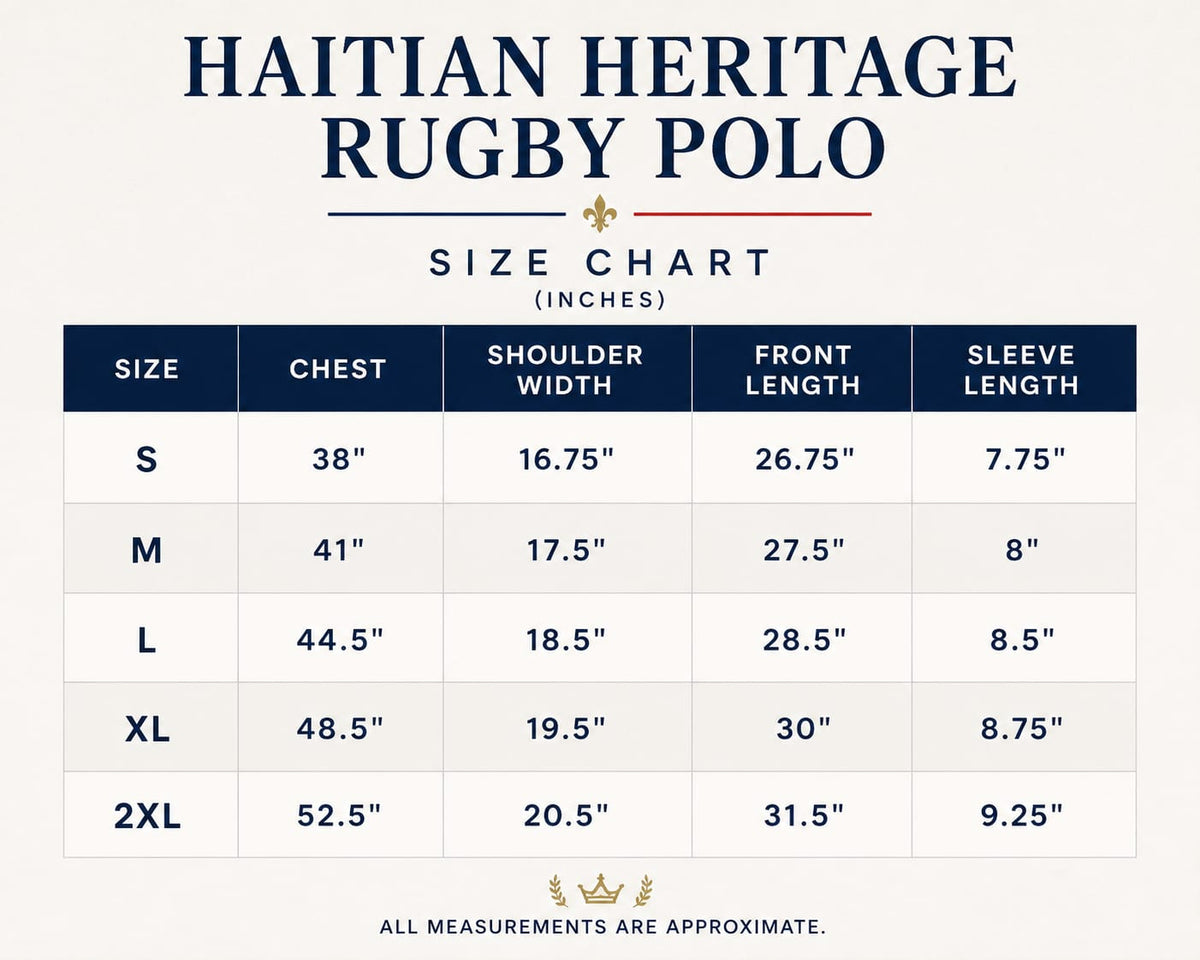 Muted Haitian Heritage Rugby Polo | Nou La Heavyweight French Terry Stripe Shirt
