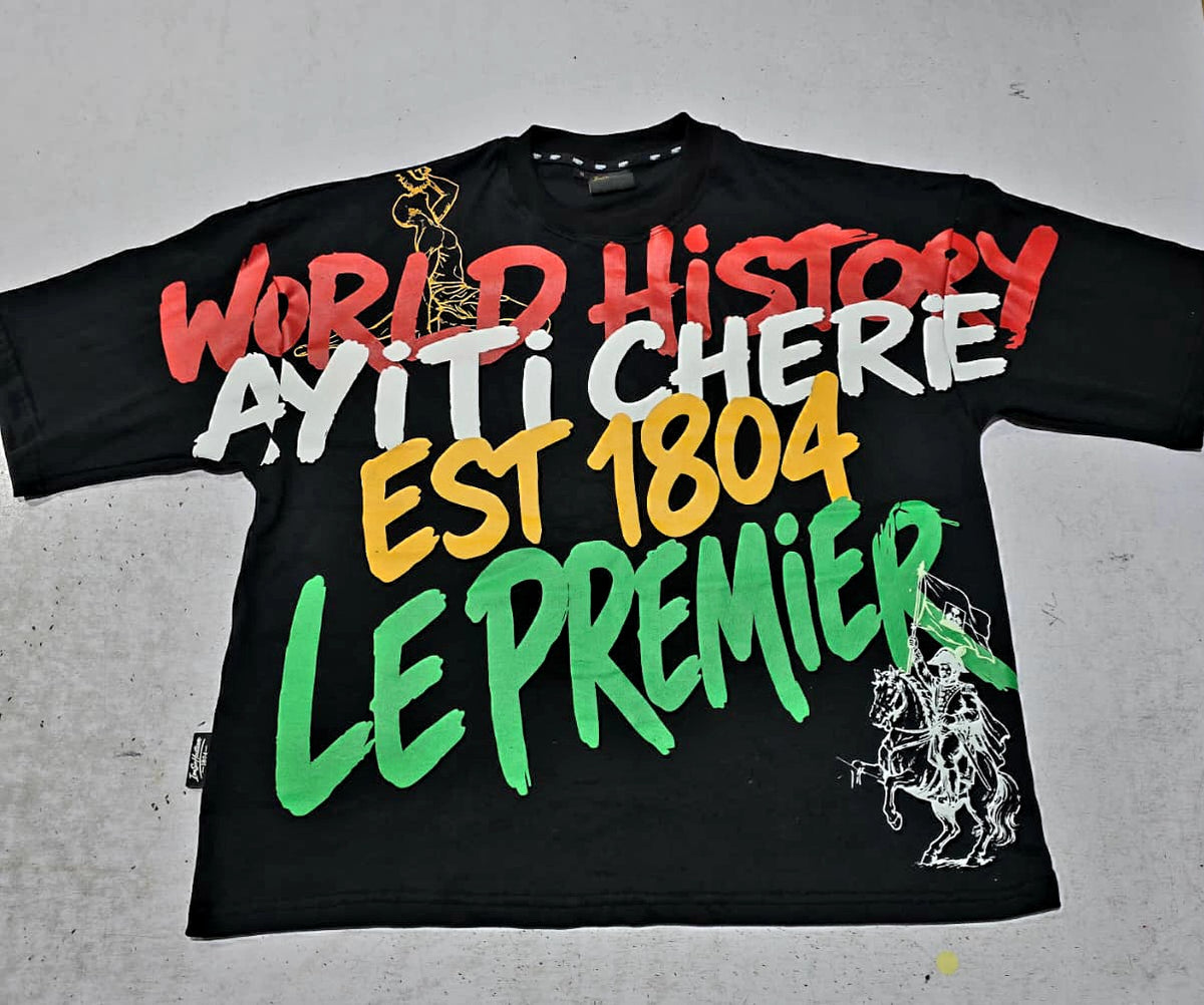Ayiti Graffiti World History Tee- Black
