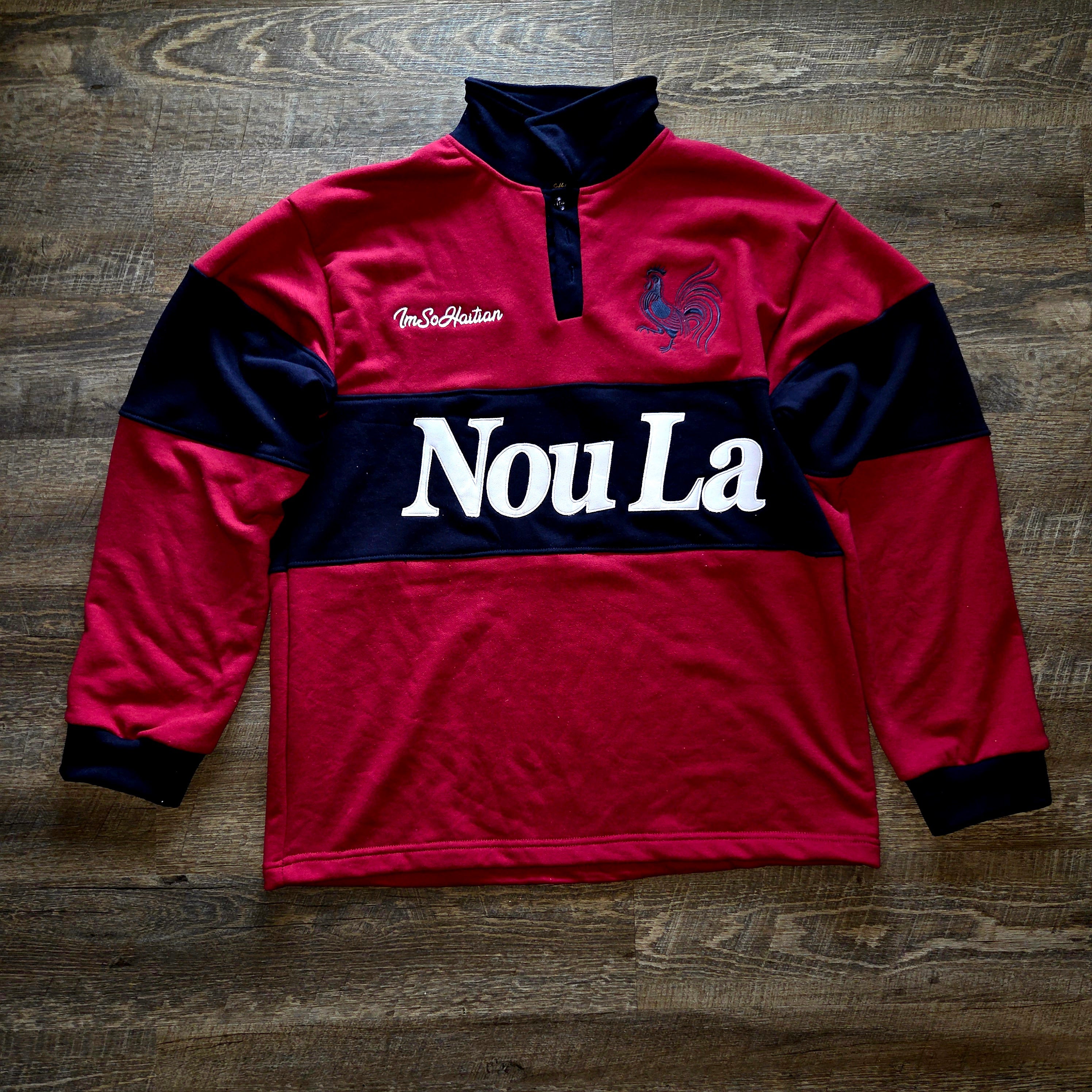 Haitian Heritage Rugby Polo | Nou La Heavyweight French Terry Stripe Shirt
