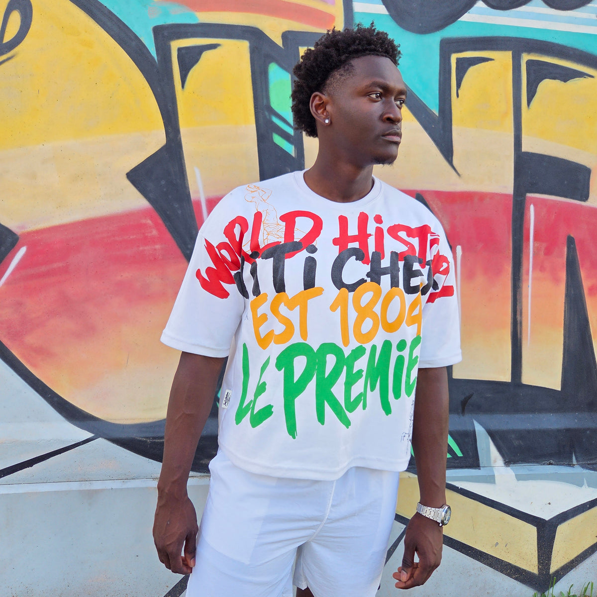 Ayiti Graffiti World History Tee- White