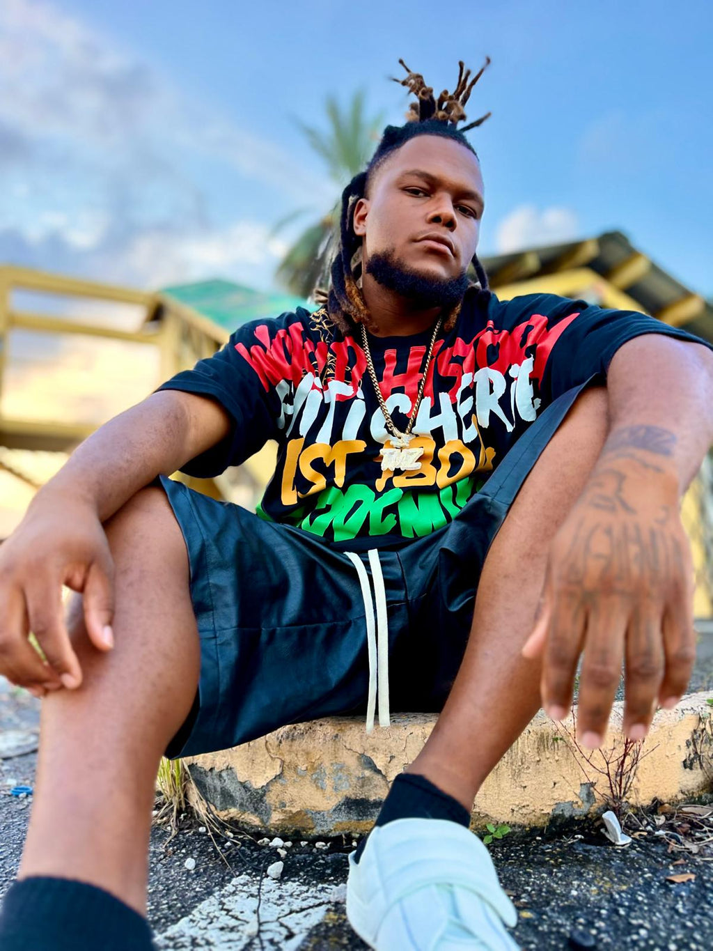 Ayiti Graffiti World History Tee- Black